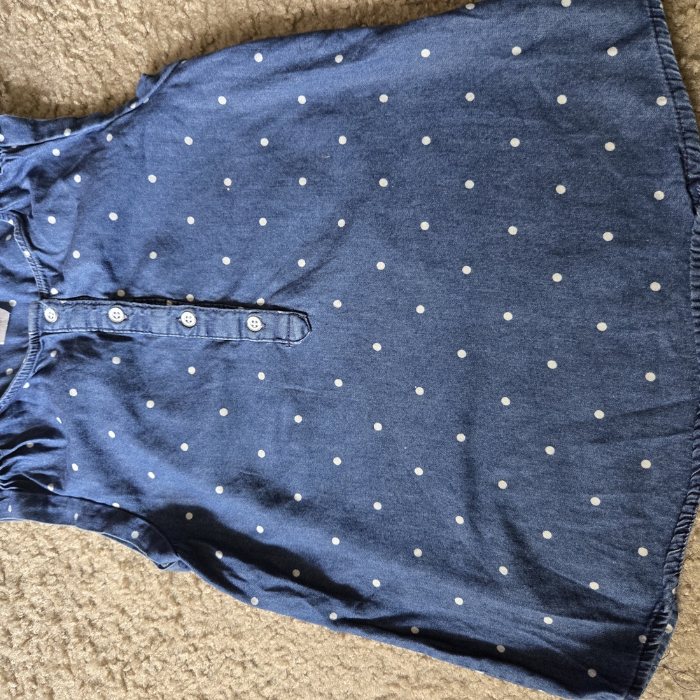 Basic Editions Blue Polka Dot Blouse
